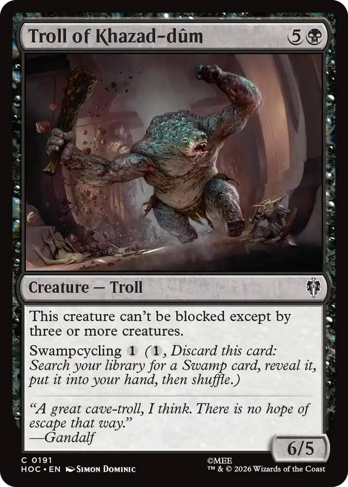 Troll of Khazad-dum #191 C - The Hobbit: Eternal-Legal Pokemon card
