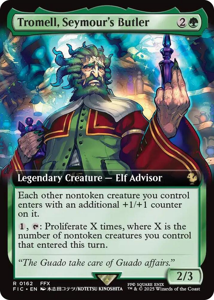 Tromell, Seymour's Butler (Extended Art) #162 R - Commander: FINAL FANTASY Pokemon card