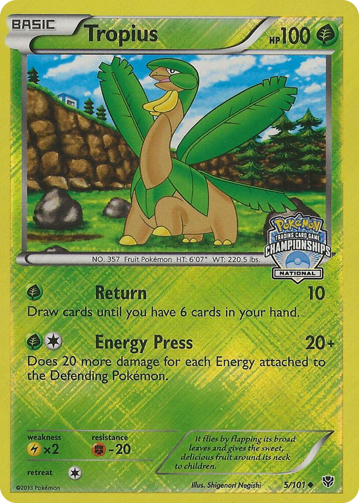 0005 Tropius - 5/101 (National Championships) Promo League & Championship Cards