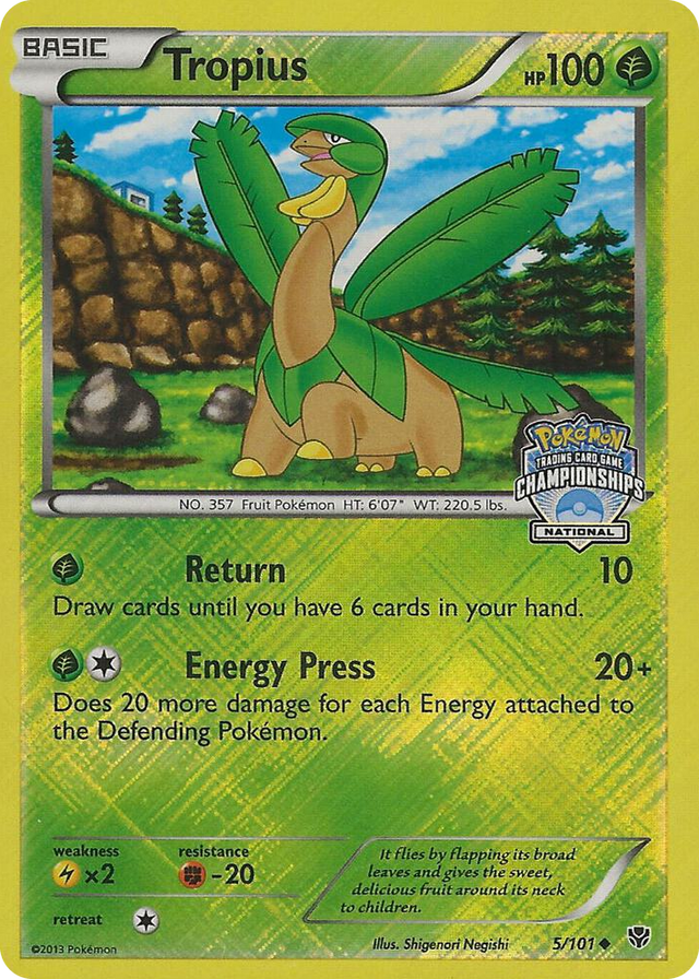 0005 Tropius - 5/101 (National Championships) Promo League & Championship Cards