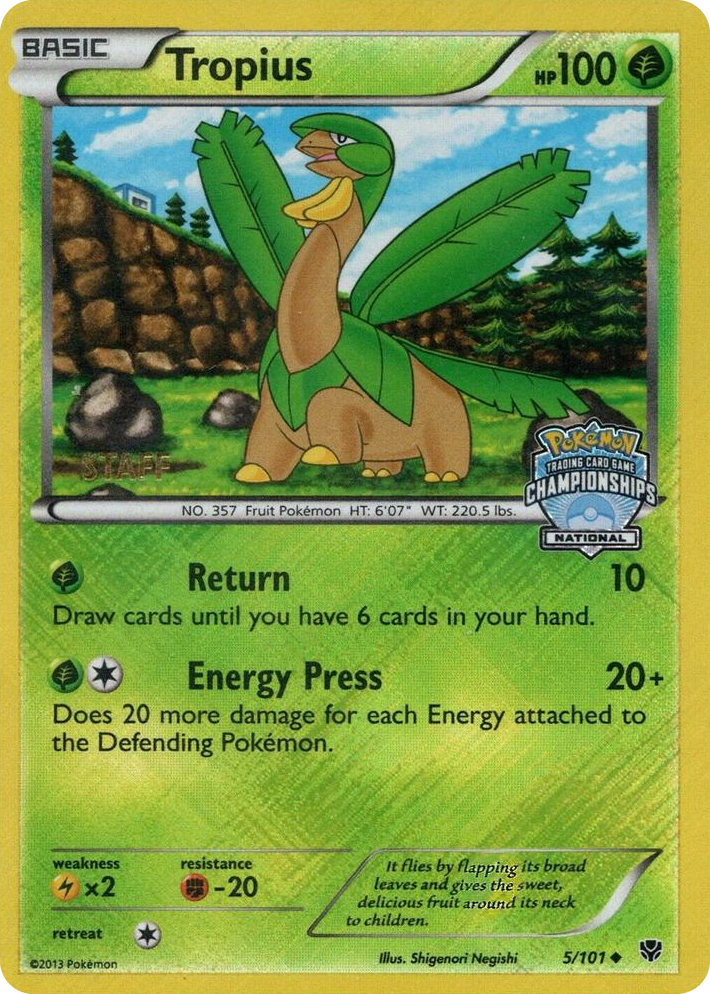 0005 Tropius - 5/101 (National Championships) [Staff] Promo League & Championship Cards