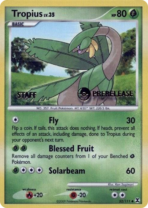 0052 Tropius - 52/111 (Prerelease) [Staff] Promo Nintendo Promos
