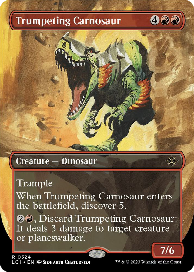 0324 Trumpeting Carnosaur (Borderless) R The Lost Caverns of Ixalan
