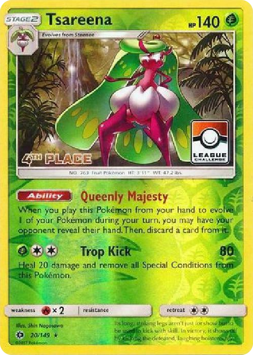 0020 Tsareena - 20/149 (League Challenge) [4th Place] Promo League & Championship Cards