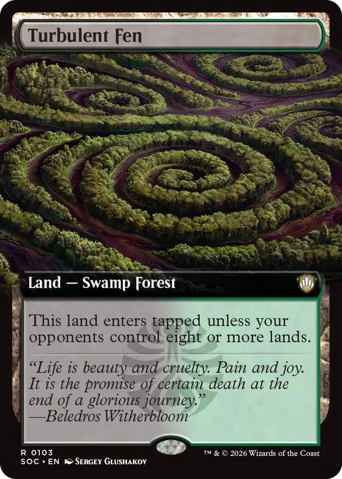 Turbulent Fen (Extended Art) #103 R - Commander: Secrets of Strixhaven Pokemon card