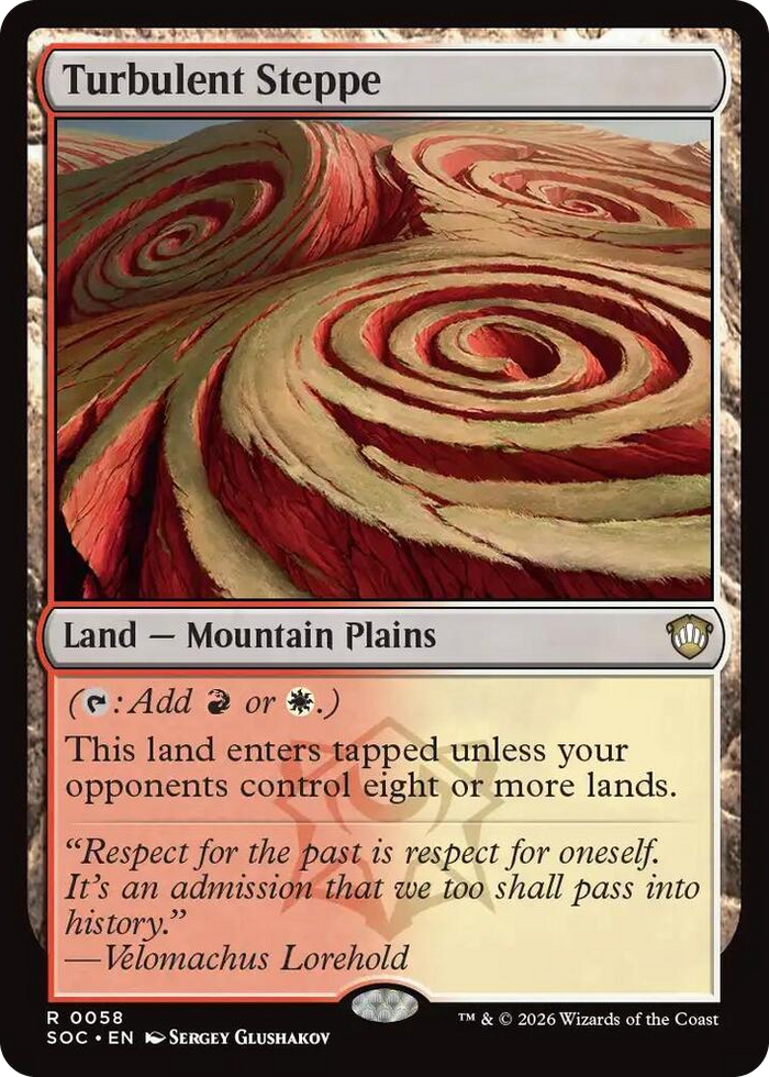 Turbulent Steppe #58 R - Commander: Secrets of Strixhaven Pokemon card
