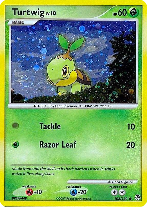 0103 Turtwig - 103/130 (Cosmos Holofoil) Promo League & Championship Cards