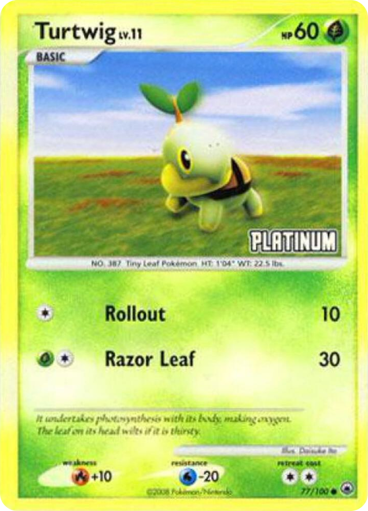 0077 Turtwig - 77/100 [Platinum] Promo Burger King Promos