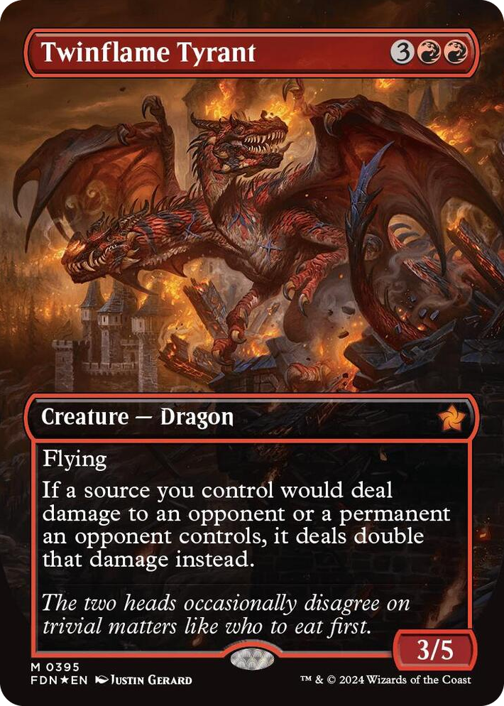 0395 Twinflame Tyrant (Borderless) (Mana Foil) M Foundations