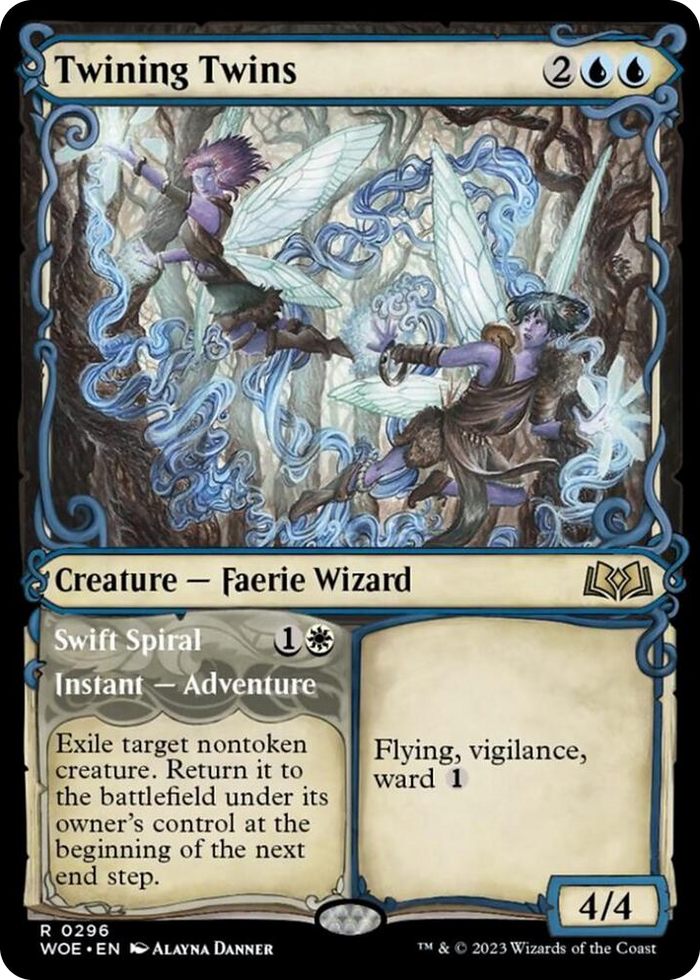 Twining Twins (Showcase) #296 R - Wilds of Eldraine Pokemon card