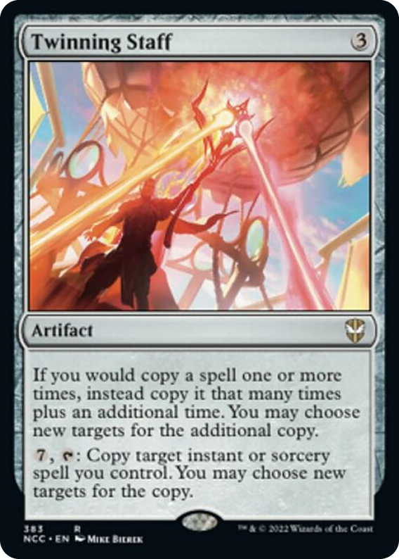 Twinning Staff #383 R - Commander: Streets of New Capenna Pokemon card