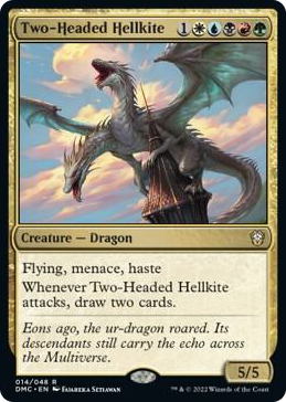 0014 Two-Headed Hellkite R Commander: Dominaria United