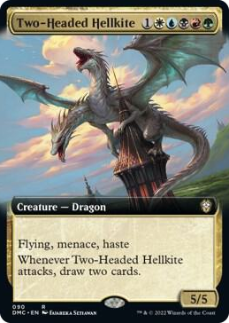 0090 Two-Headed Hellkite (Extended Art) R Commander: Dominaria United