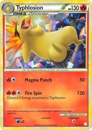 0032 Typhlosion - 32/123 (Cracked Ice Holo) Holo Rare Deck Exclusives