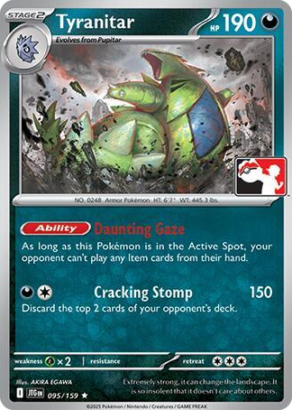 0095 Tyranitar Rare Prize Pack Series Cards