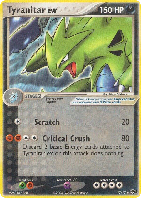 0017 Tyranitar ex (Holo) Ultra Rare POP Series 1