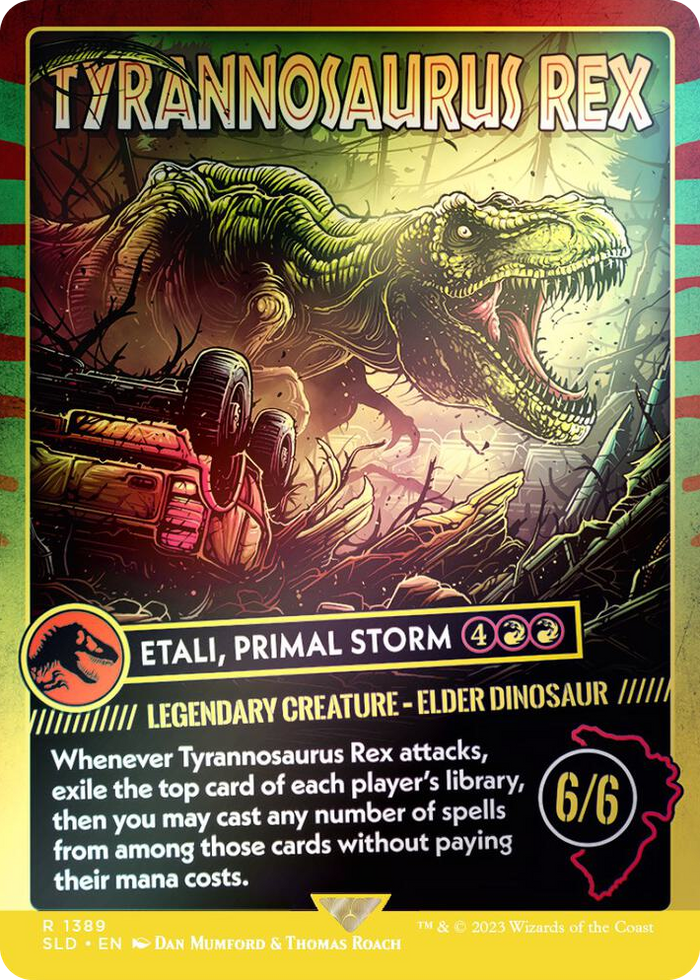 Tyrannosaurus Rex - Etali, Primal Storm (Rainbow Foil) #1389 R - Secret Lair Drop Series Pokemon card