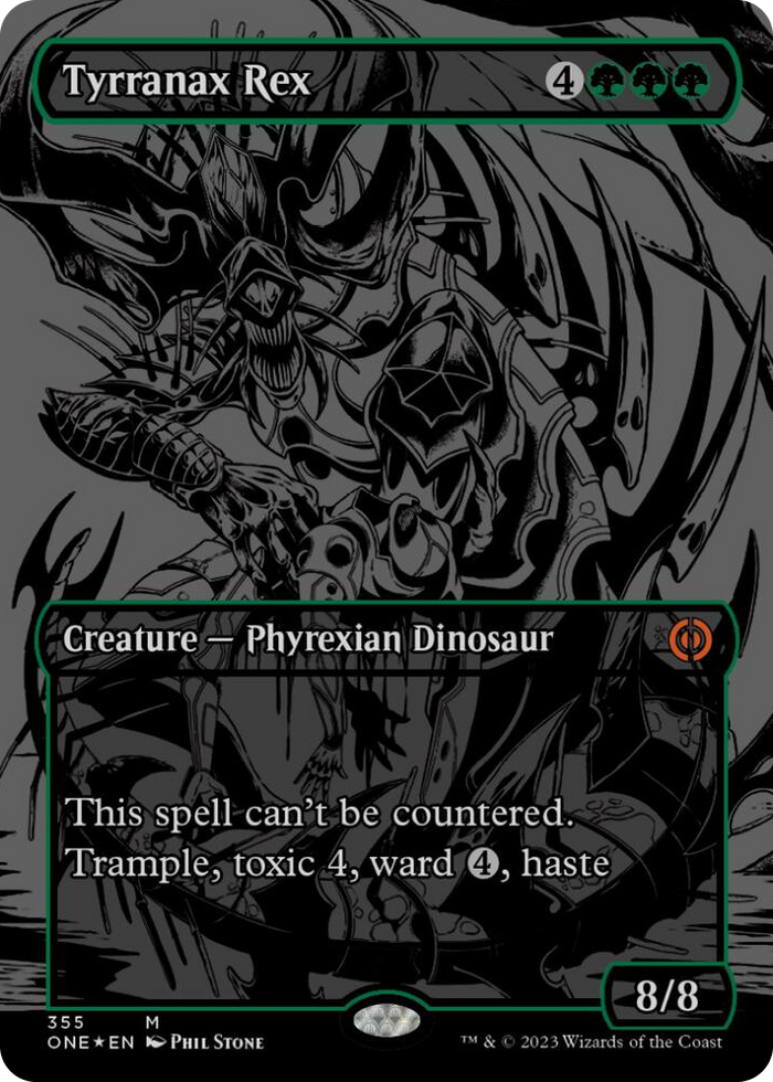 Tyrranax Rex (Oil Slick Raised Foil) #355 M - Phyrexia: All Will Be One Pokemon card