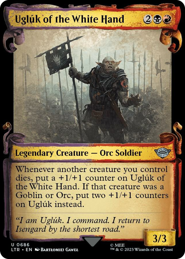 Ugluk of the White Hand (Showcase Scrolls) #686 U - Universes Beyond: The Lord of the Rings: Tales of Middle-earth Pokemon card