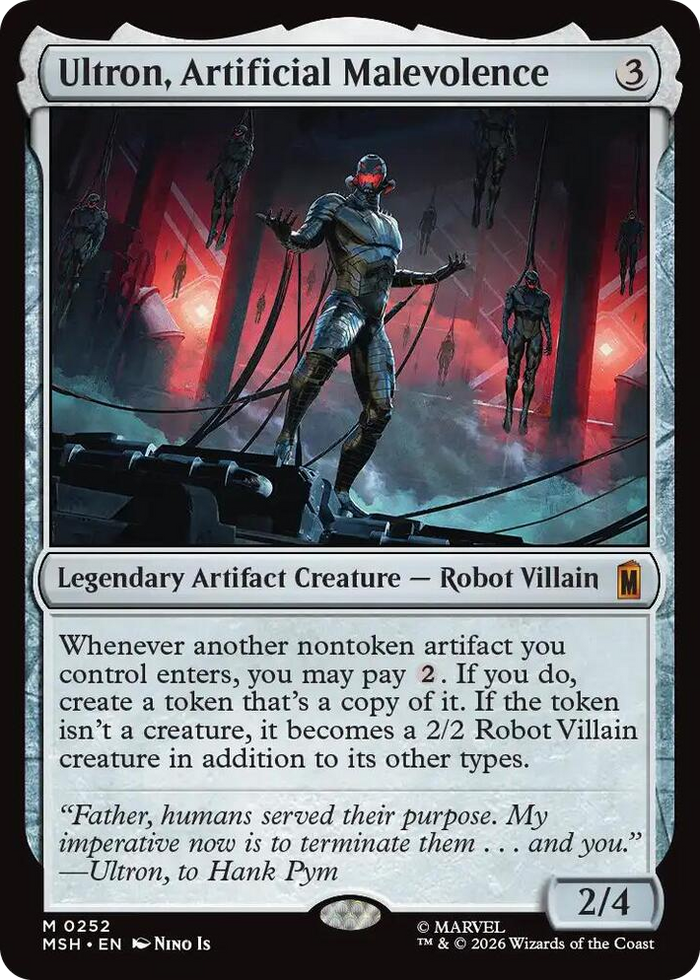 Ultron, Artificial Malevolence #252 M - Marvel Super Heroes Pokemon card