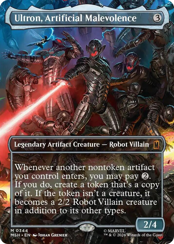Ultron, Artificial Malevolence (Borderless) (0344) #344 M - Marvel Super Heroes Pokemon card
