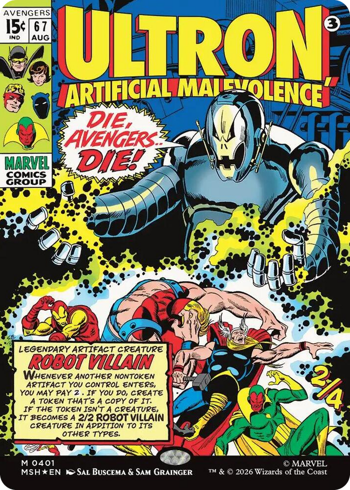 Ultron, Artificial Malevolence (Borderless) (0401) #401 M - Marvel Super Heroes Pokemon card