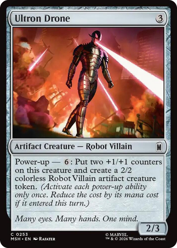 Ultron Drone #253 C - Marvel Super Heroes Pokemon card