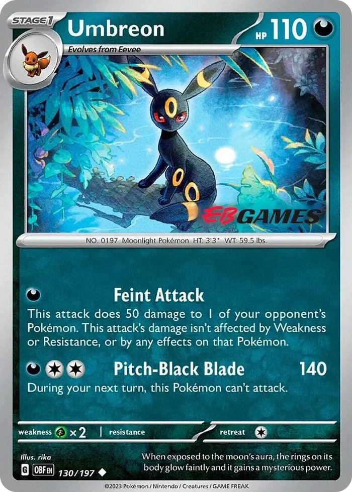 0130 Umbreon - 130/197 (EBGames Exclusive) Promo Miscellaneous Cards & Products