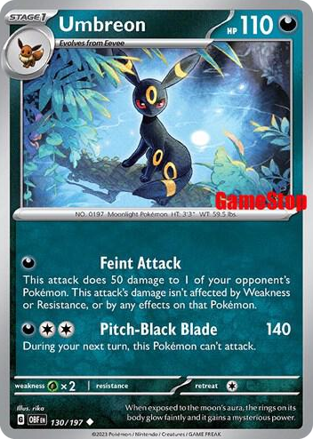 0130 Umbreon - 130/197 (GameStop Exclusive) Promo Miscellaneous Cards & Products