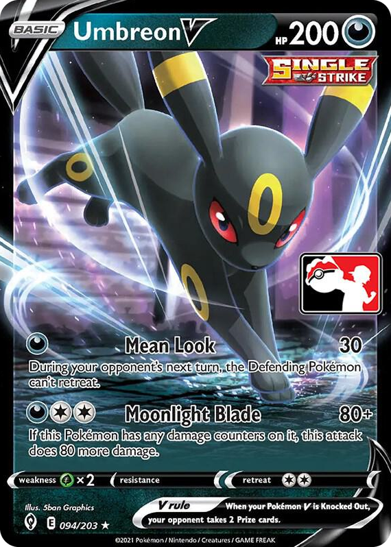 0094 Umbreon V Ultra Rare Prize Pack Series Cards