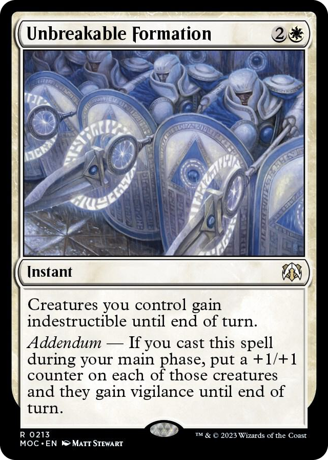 Unbreakable Formation #213 R - Commander: March of the Machine Pokemon card