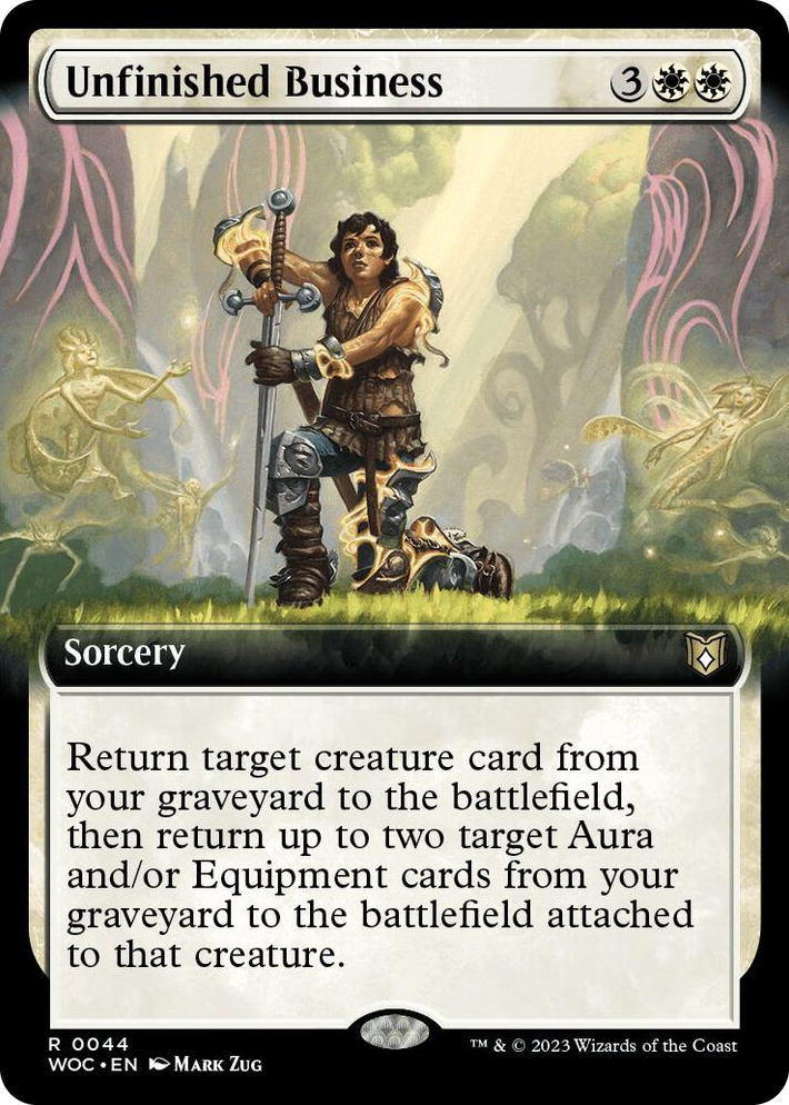 0044 Unfinished Business (Extended Art) R Commander: Wilds of Eldraine