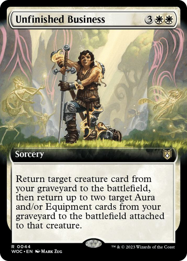 0044 Unfinished Business (Extended Art) R Commander: Wilds of Eldraine