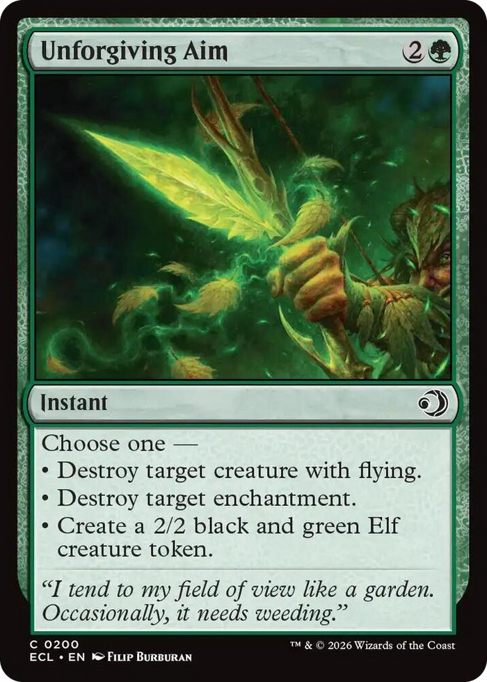 Unforgiving Aim #200 C - Lorwyn Eclipsed Pokemon card