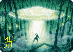 0002 Unidentified Hovership Art Card (Gold-Stamped Signature) S Art Series: Duskmourn: House of Horror