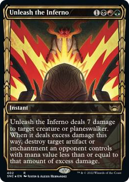 0402 Unleash the Inferno (Gilded Foil) R Streets of New Capenna