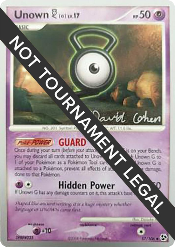 0057 Unown [G] - 2009 (David Cohen) Uncommon World Championship Decks