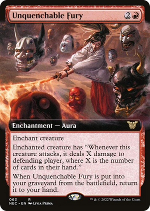 0063 Unquenchable Fury (Extended Art) R Commander: Kamigawa: Neon Dynasty