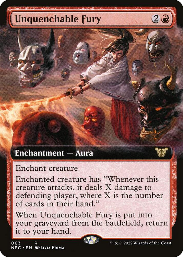 0063 Unquenchable Fury (Extended Art) R Commander: Kamigawa: Neon Dynasty