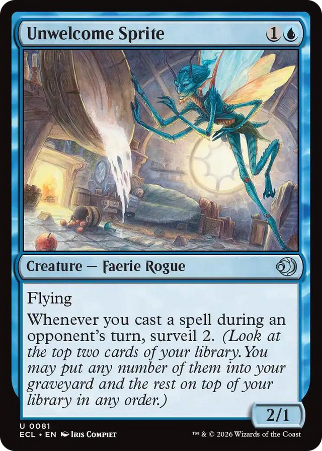 0081 Unwelcome Sprite U Lorwyn Eclipsed