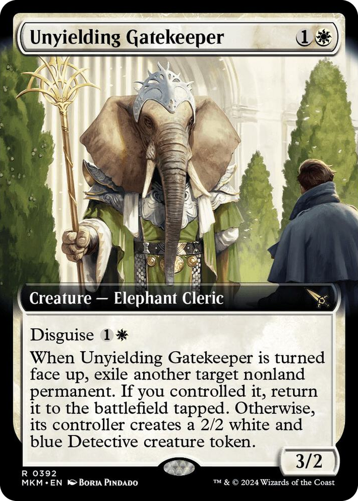 Unyielding Gatekeeper (Extended Art) #392 R - Murders at Karlov Manor Pokemon card