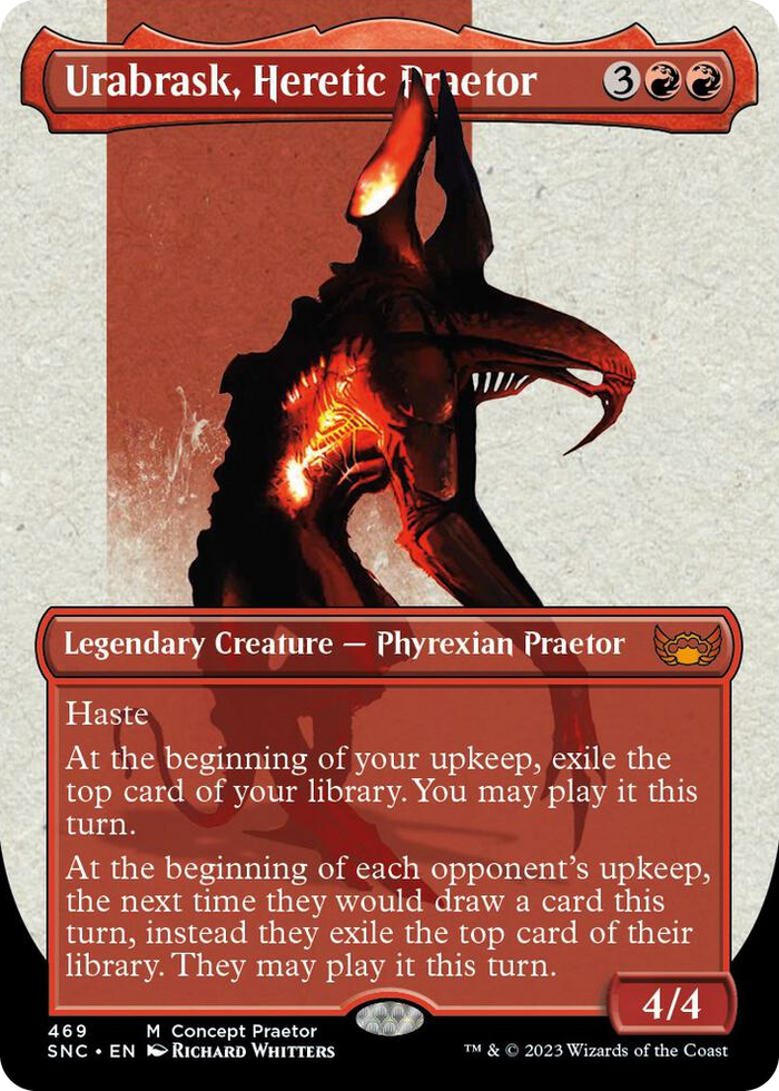 Urabrask, Heretic Praetor (Concept Praetor) (Step-And-Compleat Foil) #469 M - Phyrexia: All Will Be One Pokemon card