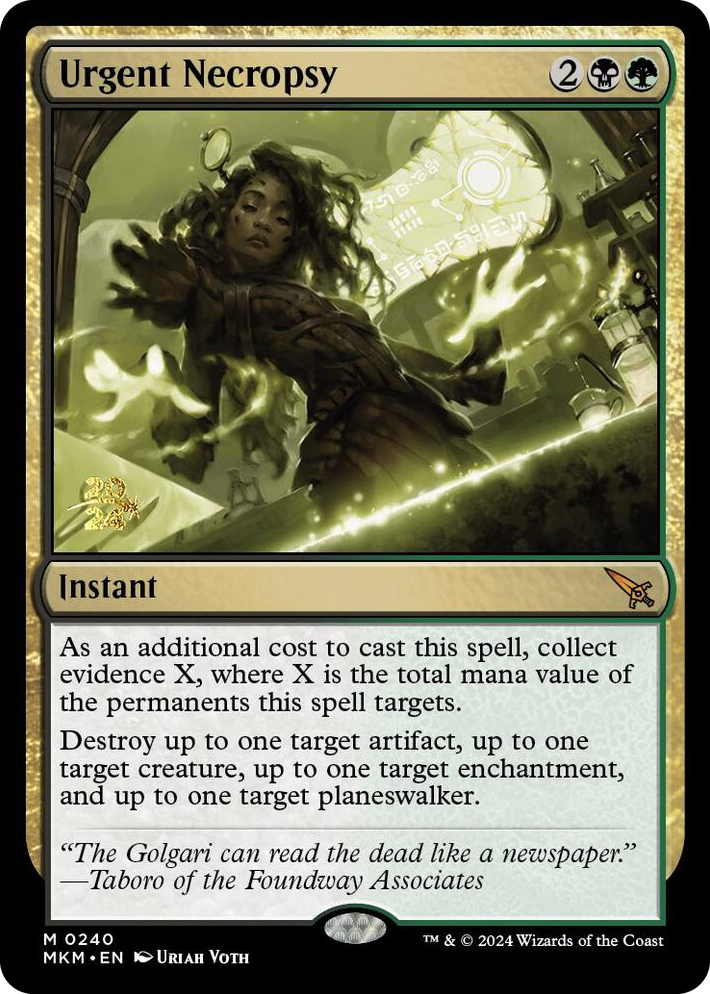 0240 Urgent Necropsy M Prerelease Cards