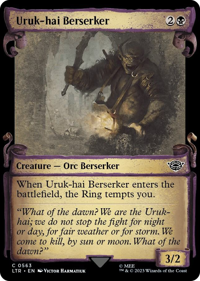 Uruk-hai Berserker (Showcase Scrolls) #563 C - Universes Beyond: The Lord of the Rings: Tales of Middle-earth Pokemon card