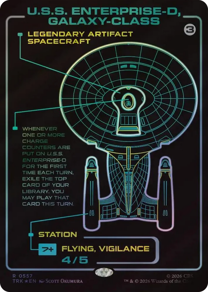 0557 U.S.S. Enterprise-D, Galaxy-Class (Surge Foil) R Star Trek
