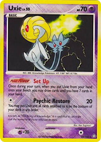 0043 Uxie - 43/146 (League Promo) Promo League & Championship Cards