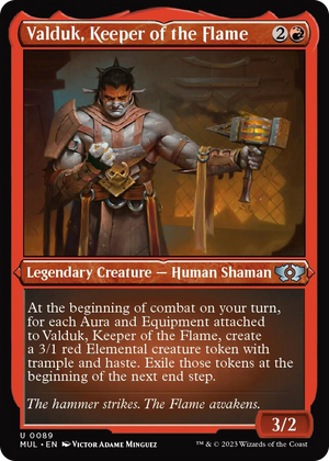 0089 Valduk, Keeper of the Flame (Foil Etched) U March of the Machine: Multiverse Legends