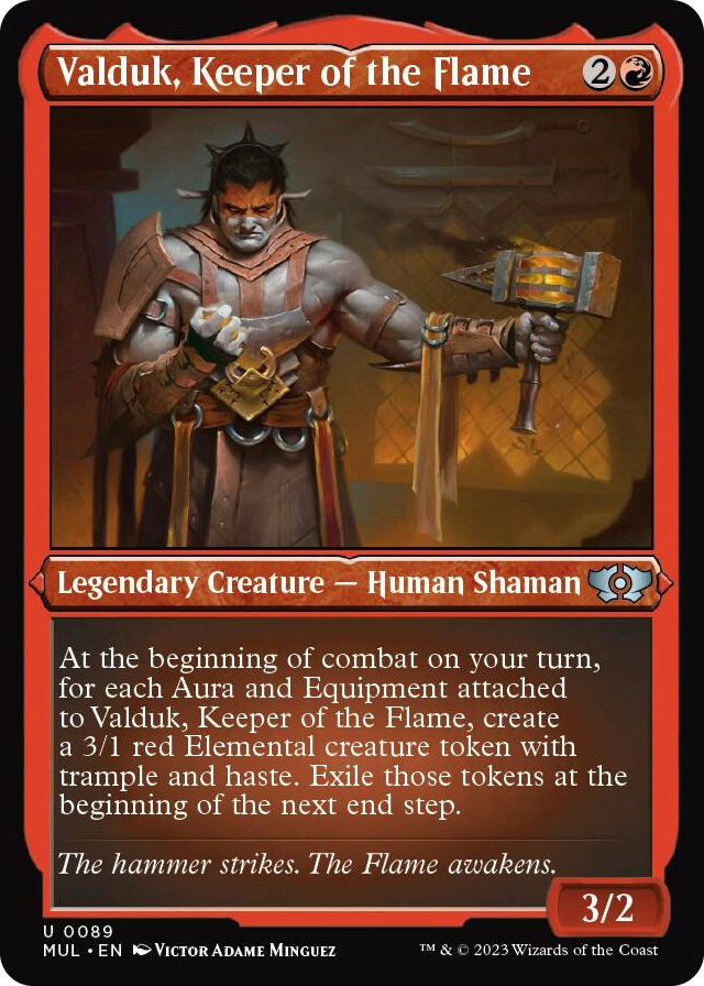 Valduk, Keeper of the Flame (Foil Etched) #89 U - March of the Machine: Multiverse Legends Pokemon card