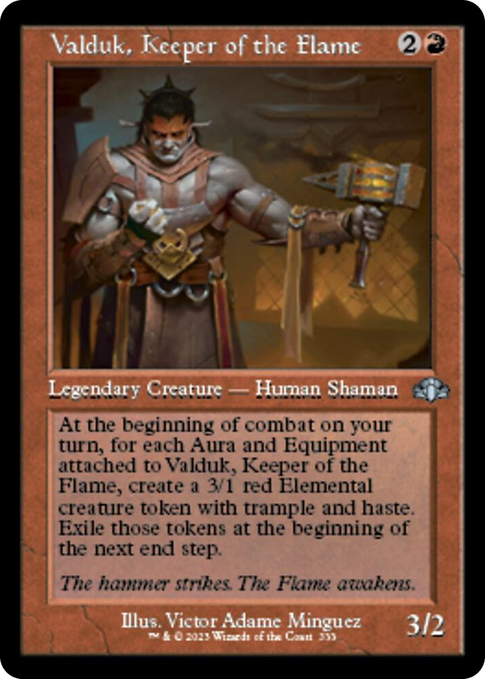 Valduk, Keeper of the Flame (Retro Frame) #333 U - Dominaria Remastered Pokemon card