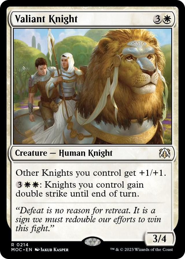 Valiant Knight #214 R - Commander: March of the Machine Pokemon card